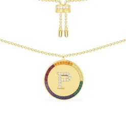 APM Monaco Collier Ajustable Alphabet-A Arc-En-Ciel - Argent Jaune^ Colliers