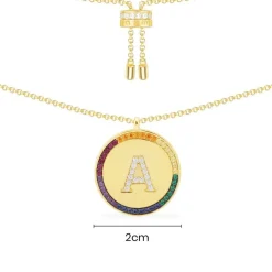 APM Monaco Collier Ajustable Alphabet-A Arc-En-Ciel - Argent Jaune^ Colliers