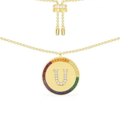 APM Monaco Collier Ajustable Alphabet-A Arc-En-Ciel - Argent Jaune^ Colliers