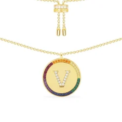 APM Monaco Collier Ajustable Alphabet-A Arc-En-Ciel - Argent Jaune^ Colliers