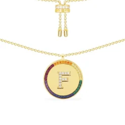 APM Monaco Collier Ajustable Alphabet-A Arc-En-Ciel - Argent Jaune^ Colliers