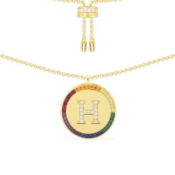 APM Monaco Collier Ajustable Alphabet-A Arc-En-Ciel - Argent Jaune^ Colliers