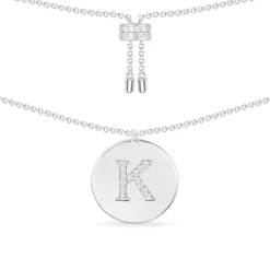 APM Monaco Collier Ajustable Alphabet-A - Argent^ Colliers