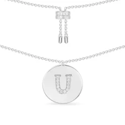 APM Monaco Collier Ajustable Alphabet-A - Argent^ Colliers