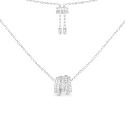 APM Monaco Collier Ajustable Anneaux Blancs - Argent^ Colliers