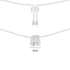 APM Monaco Collier Ajustable Anneaux Blancs - Argent^ Colliers