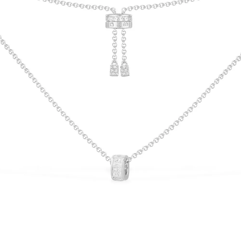 APM Monaco Collier Ajustable Avec Anneau Pave^ Colliers