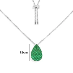 APM Monaco Collier Ajustable Avec Goutte Verte^ Colliers