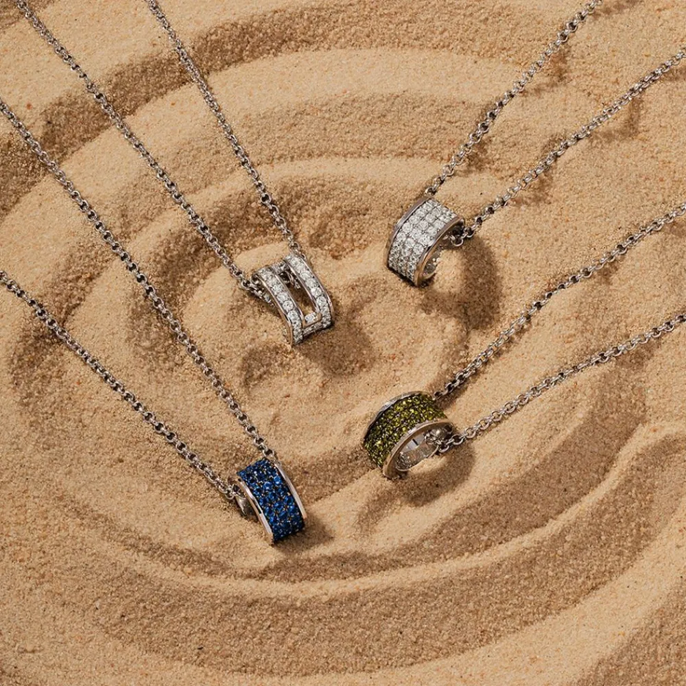 APM Monaco Collier Ajustable Avec Pendentif Anneau Pave^ Colliers