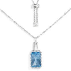 APM Monaco Collier Ajustable Avec Pendentif Bleu Lagon^ Colliers
