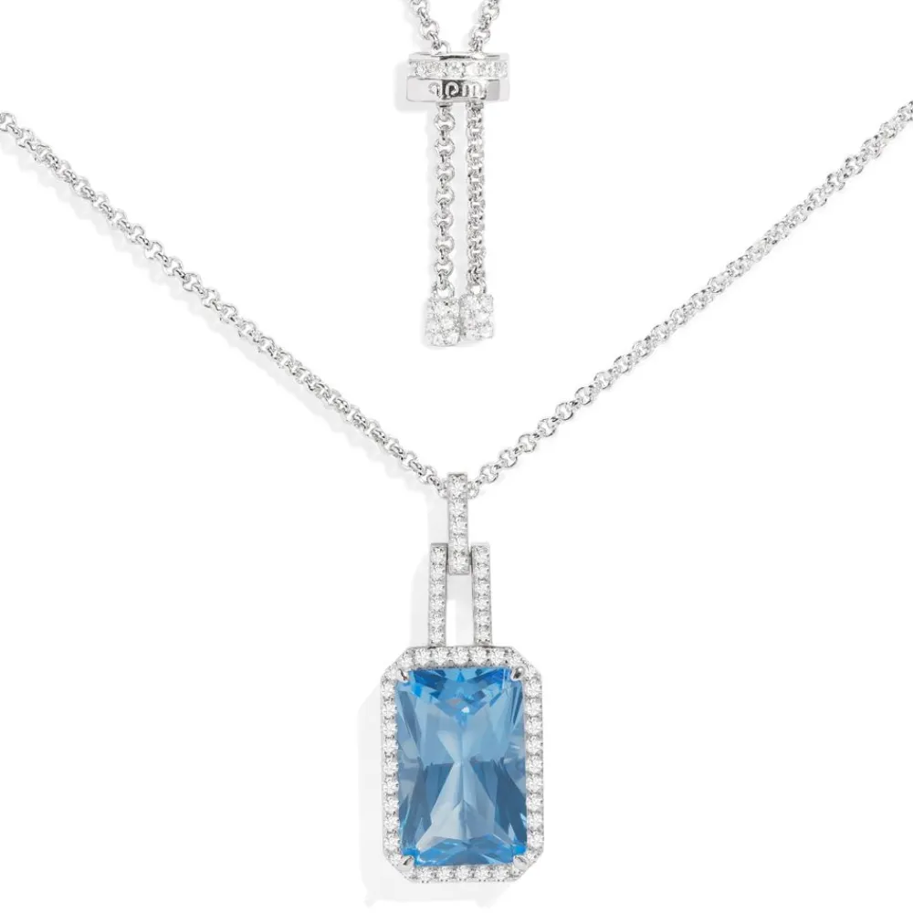 APM Monaco Collier Ajustable Avec Pendentif Bleu Lagon^ Colliers
