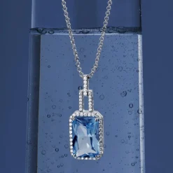 APM Monaco Collier Ajustable Avec Pendentif Bleu Lagon^ Colliers