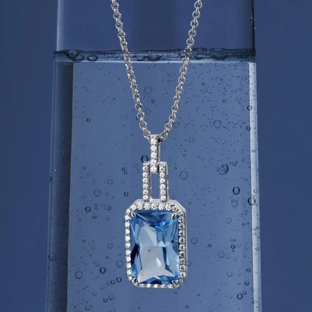 APM Monaco Collier Ajustable Avec Pendentif Bleu Lagon^ Colliers