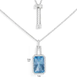 APM Monaco Collier Ajustable Avec Pendentif Bleu Lagon^ Colliers