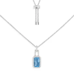 APM Monaco Collier Ajustable Avec Pendentif Bleu Lagon^ Colliers