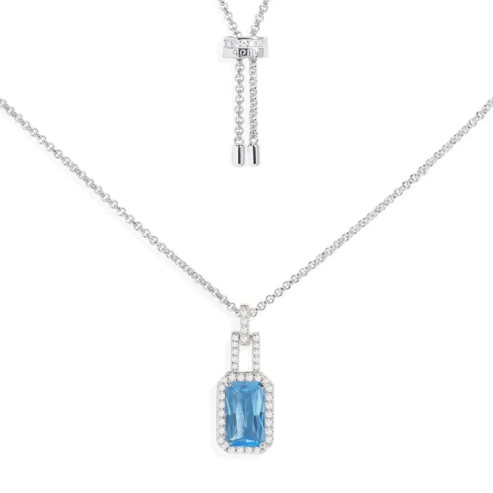 APM Monaco Collier Ajustable Avec Pendentif Bleu Lagon^ Colliers