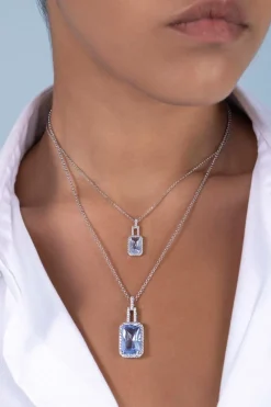 APM Monaco Collier Ajustable Avec Pendentif Bleu Lagon^ Colliers