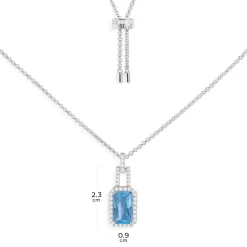 APM Monaco Collier Ajustable Avec Pendentif Bleu Lagon^ Colliers
