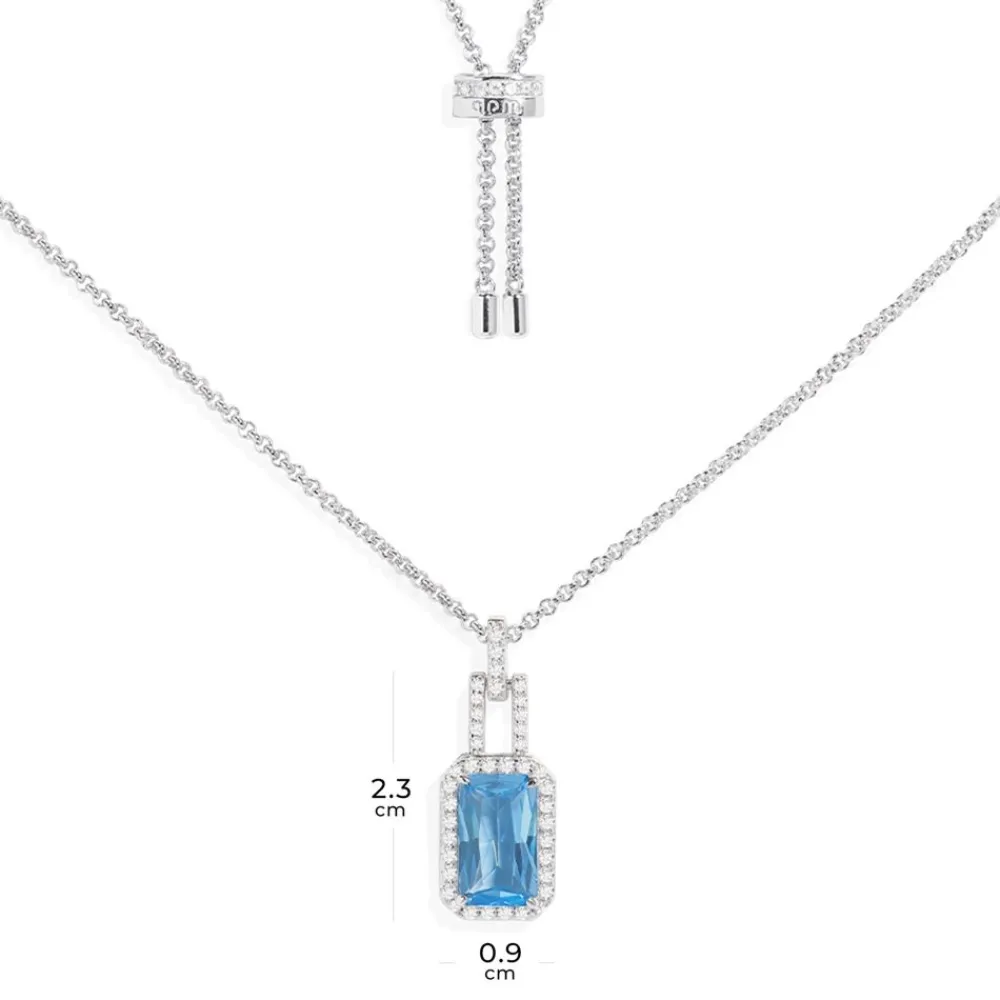 APM Monaco Collier Ajustable Avec Pendentif Bleu Lagon^ Colliers