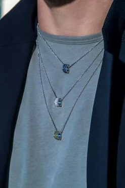 APM Monaco Collier Ajustable Avec Pendentif Anneau Bleu^ Colliers