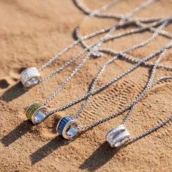 APM Monaco Collier Ajustable Avec Pendentif Anneau Bleu^ Colliers
