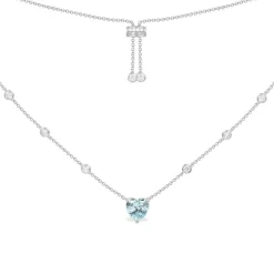 APM Monaco Collier Ajustable Coeur Bleu - Argent^ Colliers