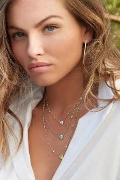 APM Monaco Collier Ajustable Coeur Bleu - Argent^ Colliers