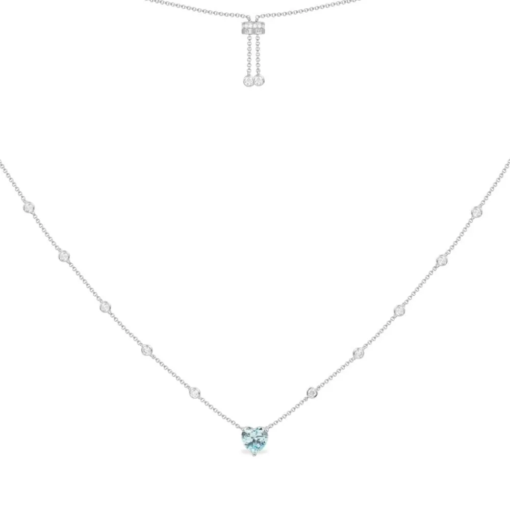 APM Monaco Collier Ajustable Coeur Bleu - Argent^ Colliers