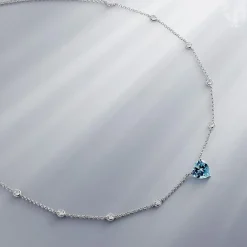 APM Monaco Collier Ajustable Coeur Bleu - Argent^ Colliers