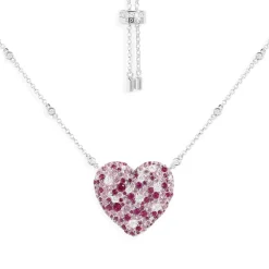 APM Monaco Collier Ajustable Coeur Fuchsia^ Colliers