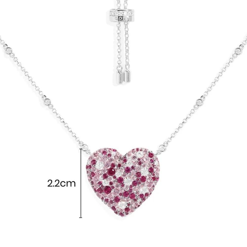 APM Monaco Collier Ajustable Coeur Fuchsia^ Colliers
