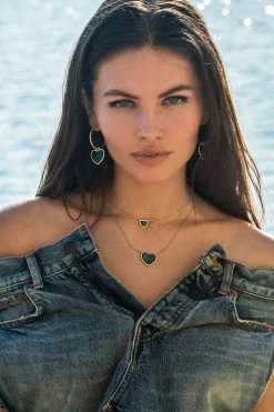 APM Monaco Collier Ajustable Coeur Malachite Mini^ Colliers