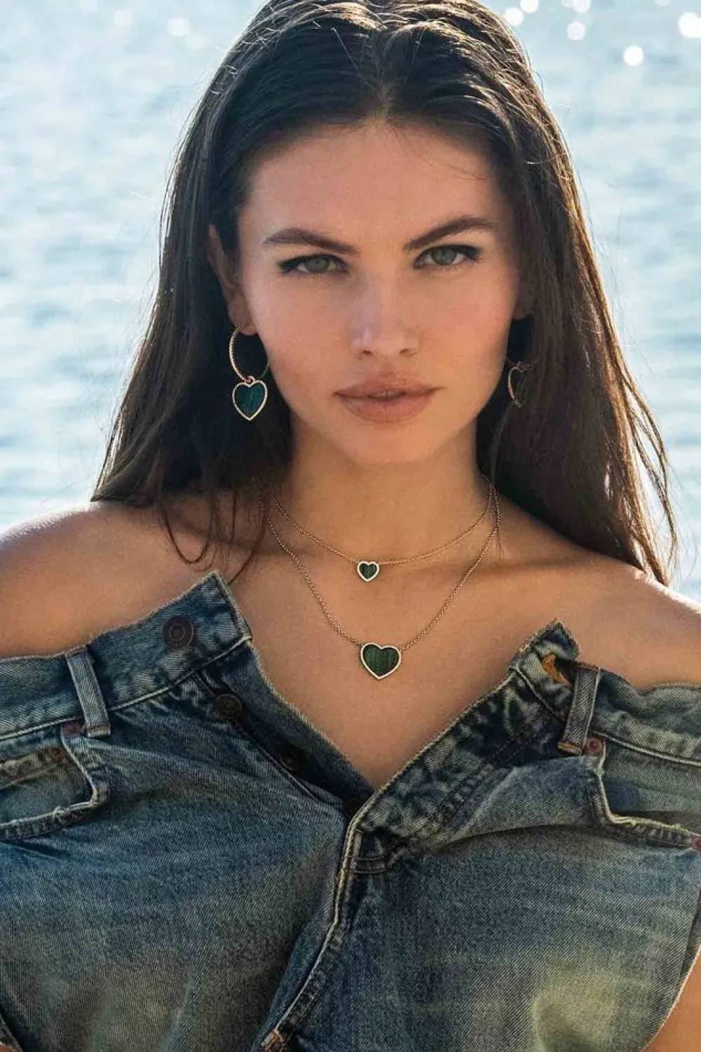 APM Monaco Collier Ajustable Coeur Malachite Mini^ Colliers