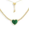 APM Monaco Collier Ajustable Coeur Malachite^ Colliers