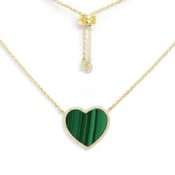 APM Monaco Collier Ajustable Coeur Malachite^ Colliers
