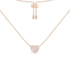 APM Monaco Collier Ajustable Coeur Nacre Rose^ Colliers