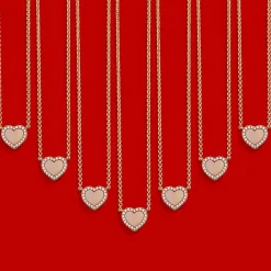 APM Monaco Collier Ajustable Coeur Nacre Rose^ Colliers