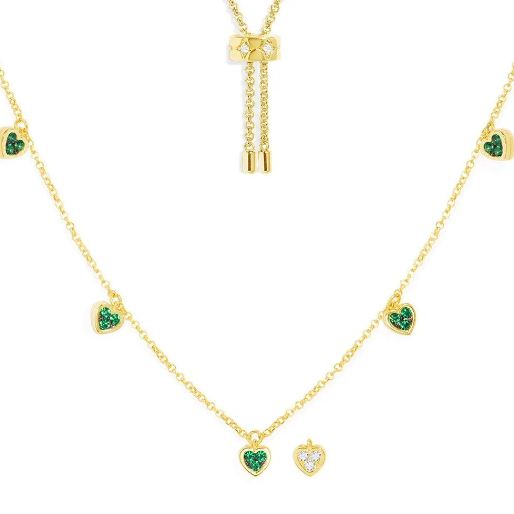APM Monaco Collier Ajustable Coeur Vert Et Blanc^ Colliers