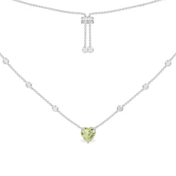 APM Monaco Collier Ajustable Coeur Vert - Argent^ Colliers