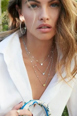 APM Monaco Collier Ajustable Coeur Vert - Argent^ Colliers