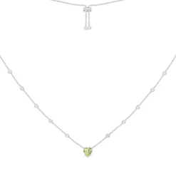 APM Monaco Collier Ajustable Coeur Vert - Argent^ Colliers