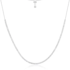 APM Monaco Collier Ajustable Couture Blanc - Argent^ Colliers