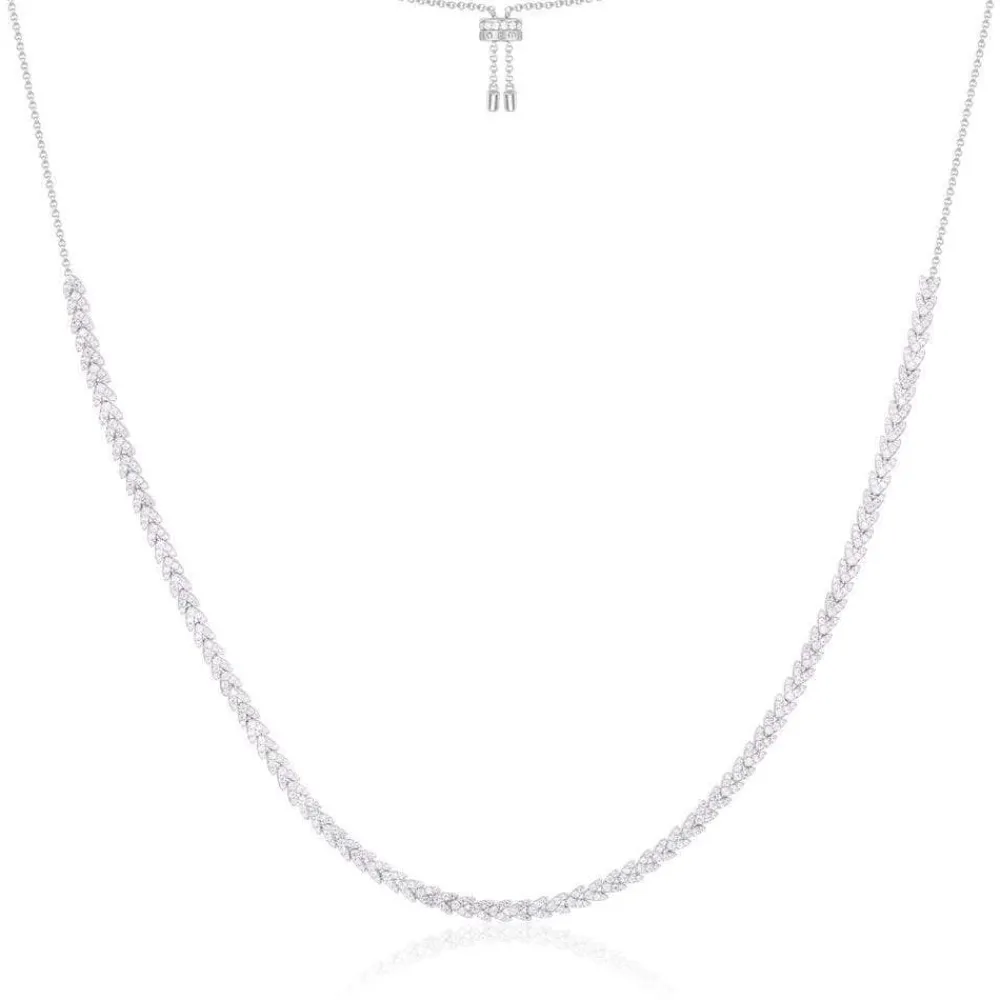 APM Monaco Collier Ajustable Couture Blanc - Argent^ Colliers