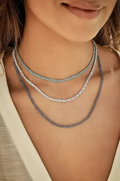 APM Monaco Collier Ajustable Couture Blanc - Argent^ Colliers