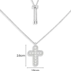 APM Monaco Collier Ajustable Croix Avec Perles^ Colliers