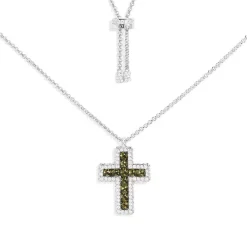 APM Monaco Collier Ajustable Croix Pave Kaki^ Colliers