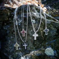 APM Monaco Collier Ajustable Croix Pave Kaki^ Colliers