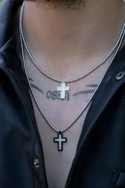 APM Monaco Collier Ajustable Croix Pave^ Colliers
