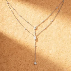 APM Monaco Collier Ajustable Double Chaine Avec Pierres Ovales^ Colliers
