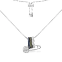 APM Monaco Collier Ajustable Epingle A Nourrice Kaki Et Bleu^ Colliers